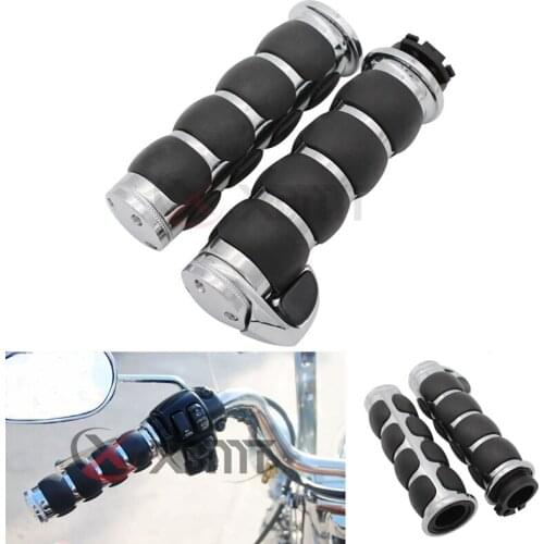 7/8'' 22mm or 1" 25mm Rubber Handlebars Hand Grips For Harley Honda Kawasaki Suzuki Yamaha Bikes Cruiser Chopper Custom