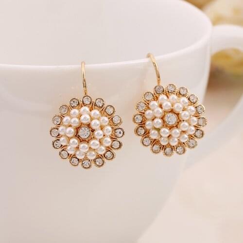 Seanlov Flowers Pearl Earrings Bohemia Pearl Earrings Acrylic Fashion Woman Fresh Flowers Pearl Earring Fine Jewelry Accessories