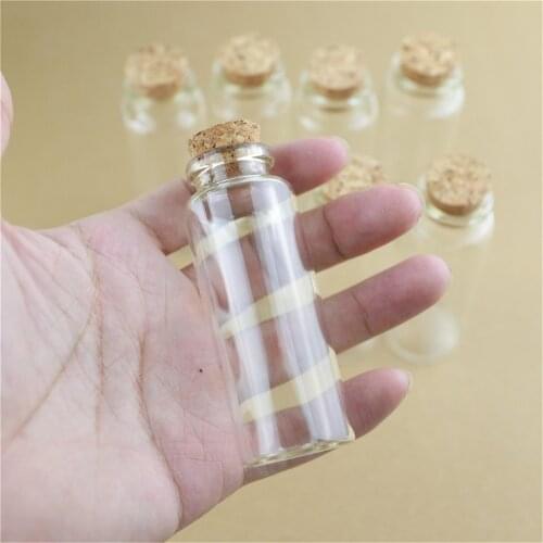 12 Pieces 30*80mm 40ml Glass Bottle with Cork Test Tube Spice Storage stash Jar Stopper Empty Transparent Tiny Vial Bottles