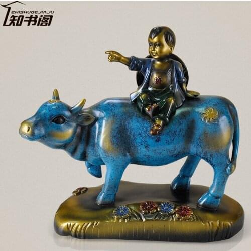 Horoscope rainbow cowboy bull riding ornaments resin crafts furnishings Home Decorations opening gifts