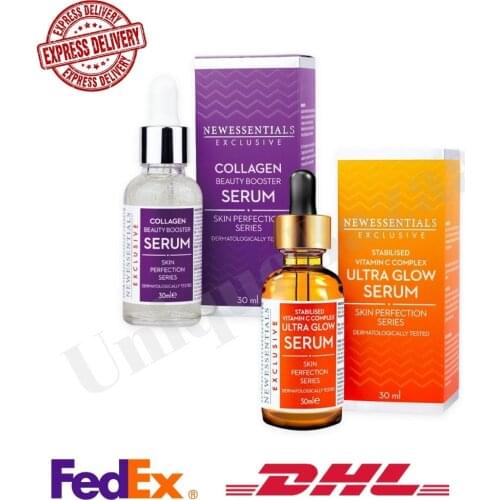 Vitamin C 30ml + Collagen Serum 30ml, Firming with Hyaluronic Acid, Anti-Aging Tone Perfection Ultra Brightening Effect
