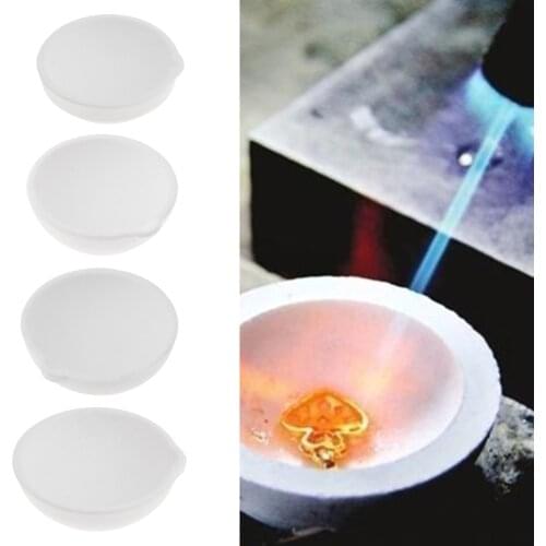 High Temperature Quartz Silica Melting Crucible Dish Bowl Pot Casting for Gold Silver Metal (4 Styles to Choose)