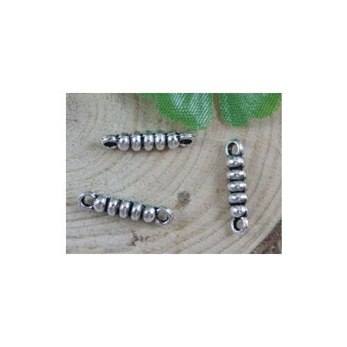 Vintage Silvers Cute Long Round Beads Connectors For Jewelry Making Findings Bracelets Handmade Accessories DIY Gift 100pcs Z711