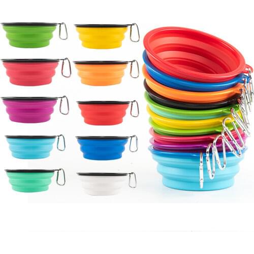1000ml Large Collapsible Dog Pet Folding Silicone Bowl Outdoor Travel Portable Puppy Food Container Feeder Dish Bowl Supplies