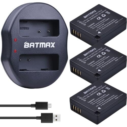 4pcs DMW-BLG10 DMW BLE9 Batteries + Dual Charger with USB Cable for Panasonic DMC GF6 GX7 GF3 GF5 DMW-BLG10GK LX100 GX80 GX85