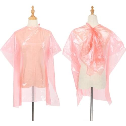 50PCS Disposable Waterproof Hair Salon Capes Haircut Apron Salon Shampoo Cape Salon Gown for Barbershop, Blue