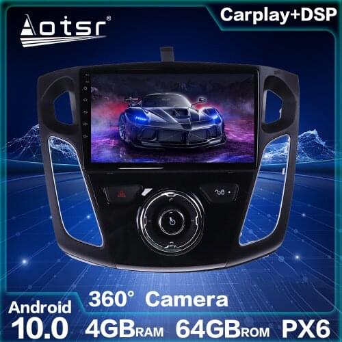Android 10.0 4GB 64GB PX6 Auto Stereo Multi-dvd Unit For Ford Focus 2012-2017 Car GPS Navigation Sat Head Unit Multimedia Player
