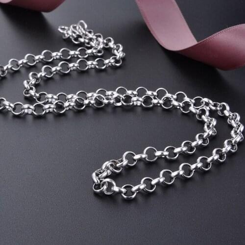 DOYUBO New Mens 925 Sterling Silver Little Round Circle Necklace 50cm Solid Silver Link Chains Jewelry Silver Necklace VG011