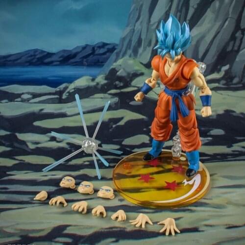 Dragon Ball Anime Demoniacal Fit SHF Counterattacking K Weiss SSJ God Goku PVC Action Figure Figurals Toy Model Gift Collection