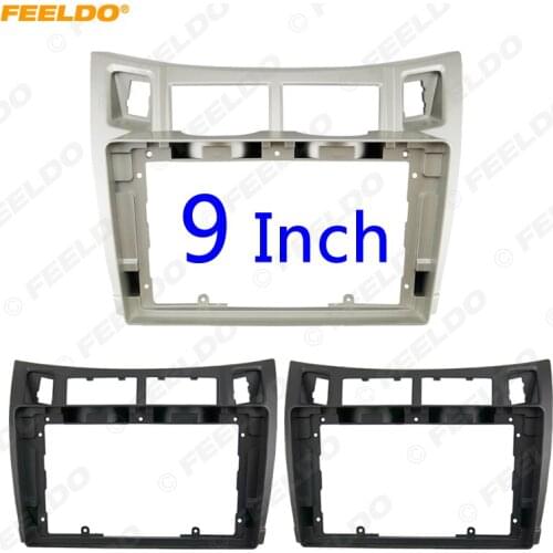 FEELDO Car Audio Fascia Frame Adapter For Toyota Yaris 9" Big Screen CD/DVD Player 2Din Dash Fitting Panel Frame Kit #HQ2373