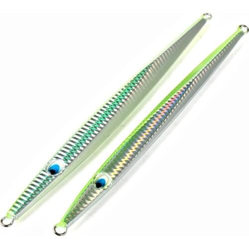 FISH KING 1PC 3D eyes Laser Body 150G 200G Metal Length Deep Jiging Lure Paillette Knife Wobbler Artificial Hard Bait Jig