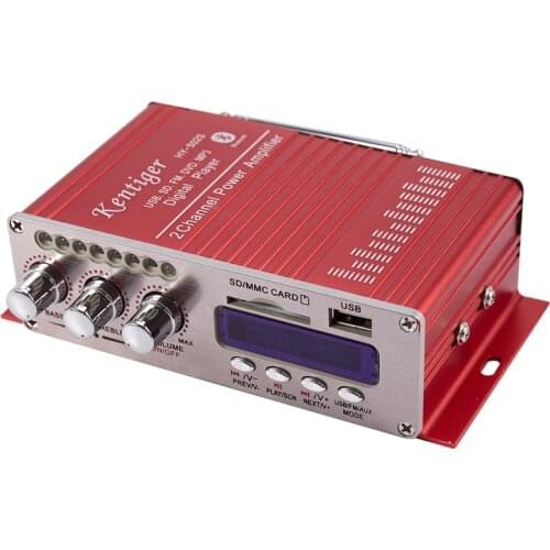 Kentiger Hy-502S 2Ch Bluetooth Hi-Fi Super Bass Output Power Stereo Amplifier With Remote Controller Usb/Sd Card Player Fm Radio