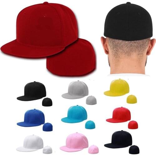Fitted Caps Hats New 9 Size Plus Large Trucker York Closed Mens Bill Hip Hop Plain Baseball Snapback Blank Flat Visor Brim Era