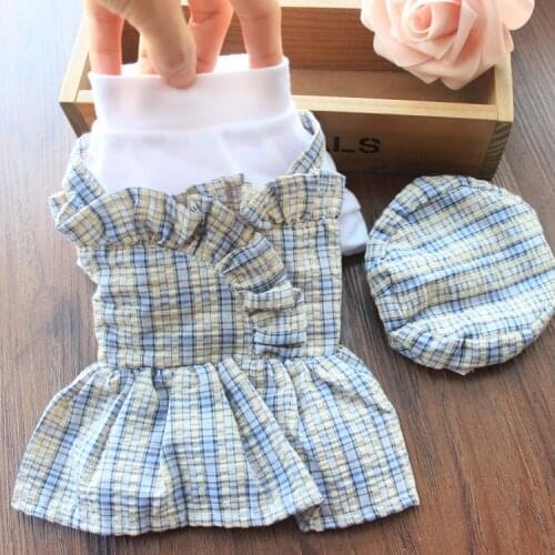 Plaid Patchwork Hawaiian Dress Summer Dresses for Small Dogs Pomeranian Skirts Dog Costume Girl Princess Pet Clothes XS-XL