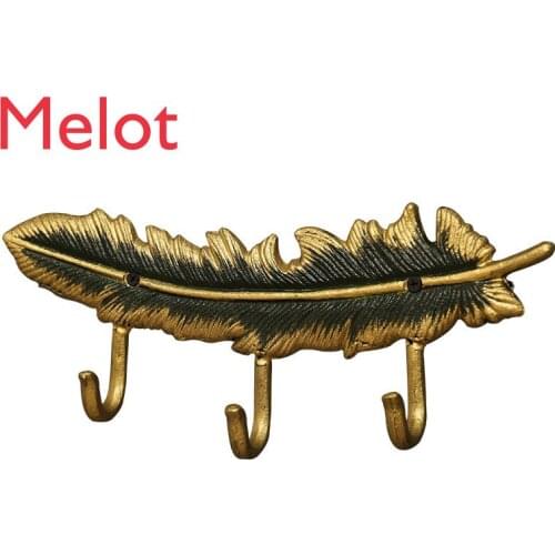 Creative Feather Key Hook Living Room and Bedroom Wall Wall Wall Hanger Coat Hook Decoration