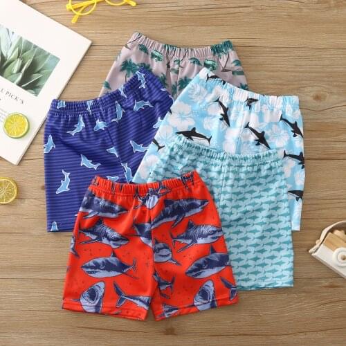 Summer Swimming Trunks For Boys Fashion Boys Swimwear Kids Swimsuit Cartoon Printing Kids Shorts 1-5 Years Casual Beach Clothing