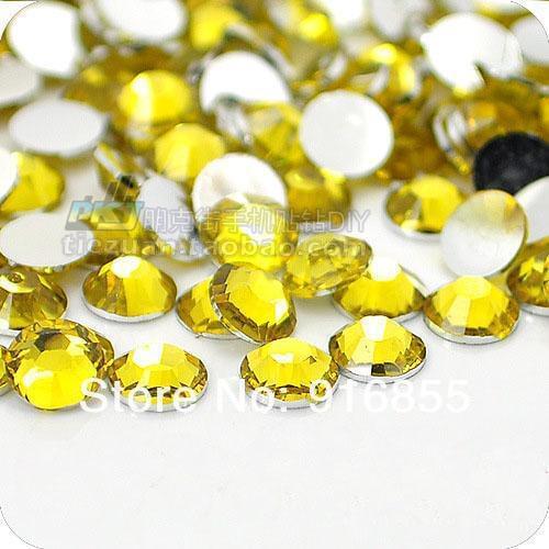 Lemon yellow Color Free Shipping Pick Size 3/4/5/6MM Resin Flatback ,Nail Art ,DIY Wedding Decoration