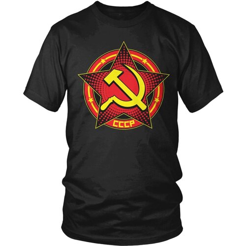 New Arrival Funny Summer Cotton T Shirt Fashion For Short Sleeve CCCP Hammer and Sickle Star Design, CCCP Mens T-Shirt