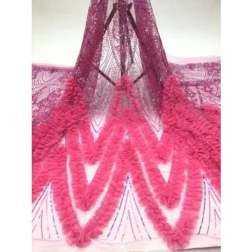Soft Material Hot Selling Shinny SequinsAfrican French Fabric Pretty Design JRB-8.42803 Embroidered Tulle Mesh for Party Dress