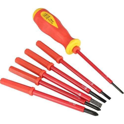 7pcs/set Electrician Screwdrivers Multifunction Insulated Slot Cross Screwdrivers Set High Voltage Resistant Screwdrivers Bits