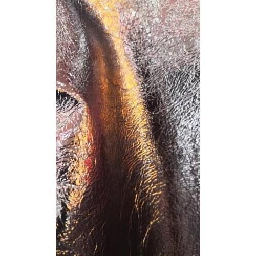 Latest Natural Crinkled Shinny Bronze Pink Genuine Cowhide Leather Farbic,Free Shipping