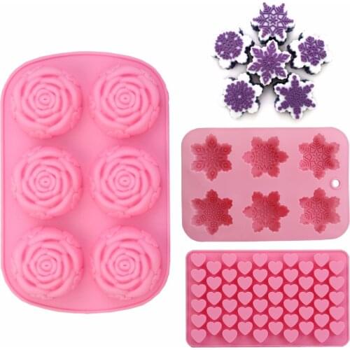 Newest Silicone Ice Cube Candy Chocolate Cake Cookie Cupcake Soap Molds Mould DIY 3Styles