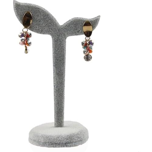 New Arrival Grey Color Velvet Earring Display Stand Props Stud Earrings Holder Rack Storage Dangle Tree Fashion Women Jewelry