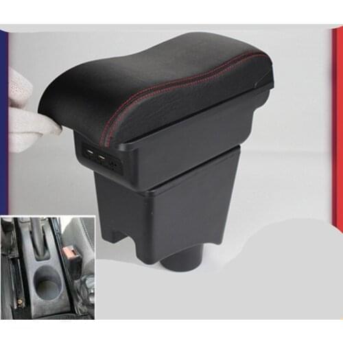 For Renault Sandero Armrest box central Store content Sandero armrest box with cup holder ashtray with USB interface
