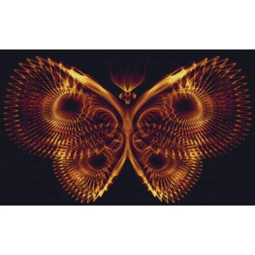 Hot Embroidery Bronze Butterfly Fractal Cross Stitch Patterns Butterfly with 100% Cotton Floss & Free Shipping for Home Decor