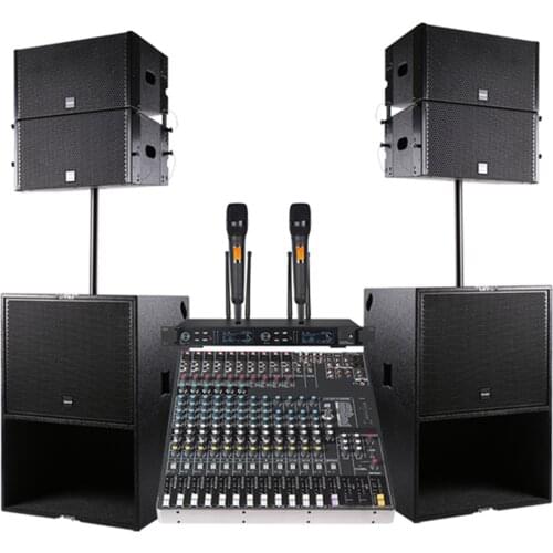 Professional Audio DJ Line Array Speaker Q1 For Stage Monitor Digital Console Audio DJ Mixer Power Amplifier Woofer 2*10 I