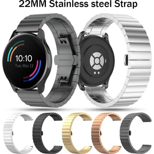22MM Metal Strap For Samsung Gear S3 Classic/Frontier Band Amazfit GTR 47mm Stainless Steel Strap HUAWEI Watch GT 2 Pro/gt2e