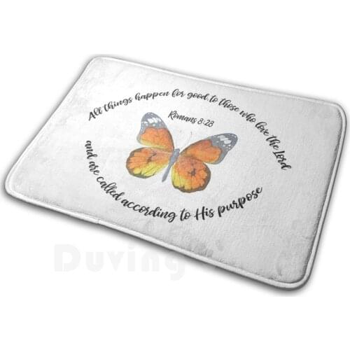 Romans 8 : 28 Soft Non-Slip Mat Rug 28 Carpet Cushion Verse Bible Romans All Things Happen Good Those Who Love Lord Called