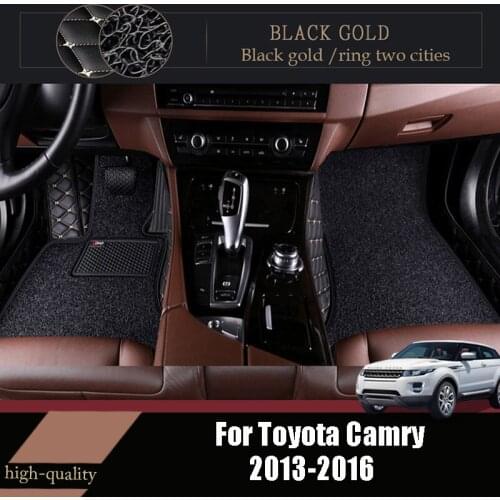 Luxury Double Layer Wire Loop Car Floor Mats Carpets For Toyota Camry 2016 2015 2014 2013 Custom Auto Interior Protector Covers