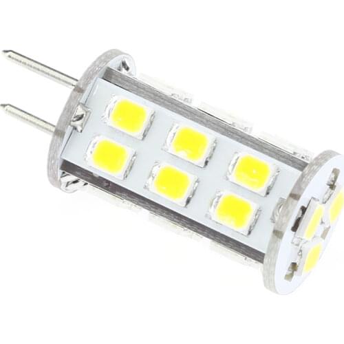 Free shipment! Led G6.35 Bulb 2835SMD 27leds 3500LM Wide Working Volt DC10-30V/AC8-20V Dimmable Bulb white warm white 5pcs/lot