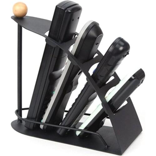 Iron 4 Frame Remote Control Holder Remote Control Storage Remote Control Organizer Storage Shelf -Black