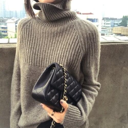 Women Sweater 2020 New Winter High-Quality Turtleneck Long Sleeve Soft Cashmere Knit Pullover Female Warm Solid Color Jump