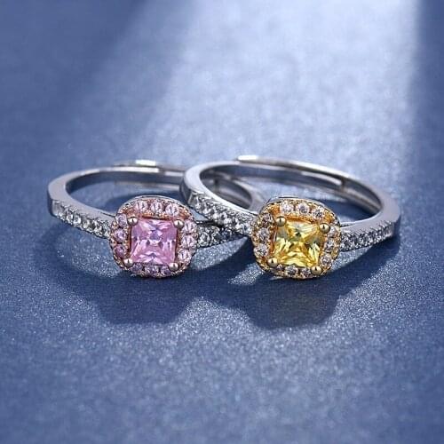 Fashion Ring 925 Silver Jewelry with Zircon Gemstone Open Finger Rings Accessories for Women Wedding Bridal Party Gift Wholesale