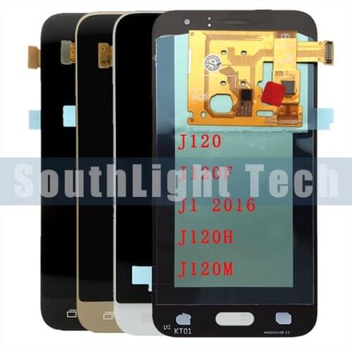 Grade AAA+++ Super AMOLED LCD For Galaxy J120 J1 2016 J120F J120H J120M LCD Display Touch Screen Digitizer Assembly Replacement
