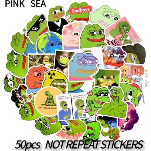 10/30/50 Pcs/set Cartoon Animal Sad Frog Funny Sticker Snowboard Luggage Car Fridge Car- Styling Laptop Stickers PVC Waterproof