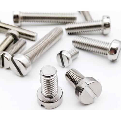 10/50pcs M3 M4 M5 M6 M8 304 A2-70 stainless steel GB65 Slotted Cap Head Slot Column Round Cheese Head Screw Bolt Length=4-100mm