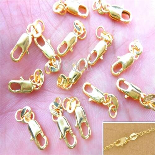 10PCS/Lot 18K Gold Jewelry DIY Making Necklace Bracelet Lobster Clasp Lettering Tag Jewelry Accessories