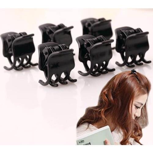 12Pcs/Set Simple Black Crab Hair Claws Women Girls Plastic Mini Hair Clips Hairpins Hair Styling Tools