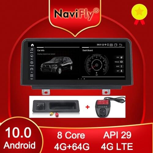 NaviFly 4GB 64GB 8 Core 10.25" Android 10 Car Multimedia Player for BMW Series 1 3 4 F20 F21 F30 F31 F32 F33 F34 F36 NBT System