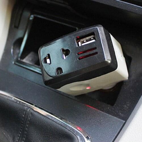 Portable 12/24V DC to 220V AC ABS Plastic Car Power Converter Inverter Adapter Power USB Outlet Charger Universal Charger