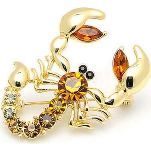 Shining Crystal Scarf Brooches Rhinestone Brooch Animal Scorpion Brooch Pin