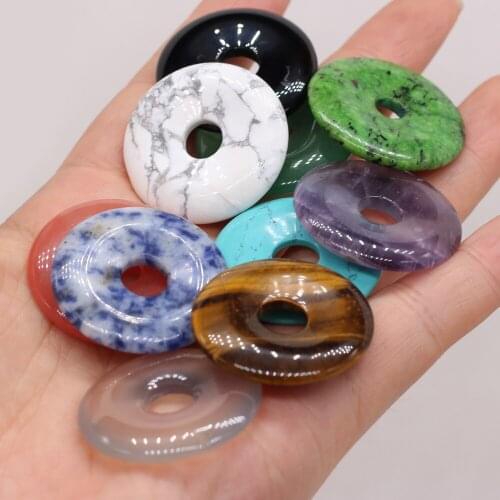 Natural Semi-precious Stone Large Hole Beads 30x30mm DIY for Making Jewelry Necklace Accessories Gift