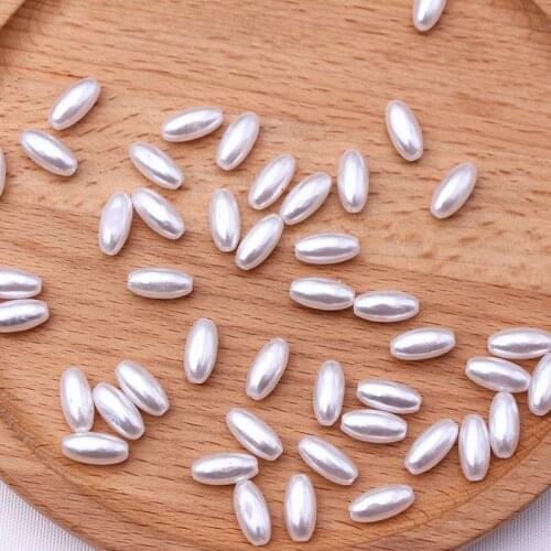 200pcs 3x6/4x8/6x12mm Oval Pearl Beads Imitation ABS Beads For Jewelry Making Arts Crafts Apparel Sewing Garment Beads DIY