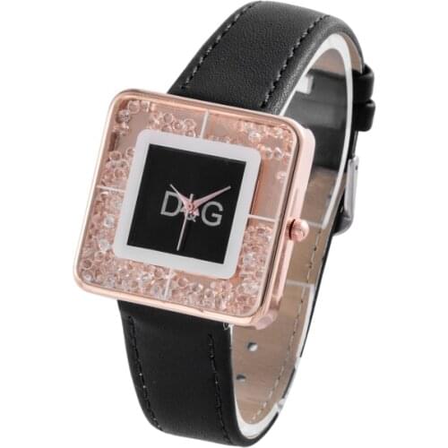 Relogio Feminino New Luxury Brand Rectangle Dial Rolling Beads Quartz Watch Women Leather Strap Watches Ladies Hot Clock Orologi