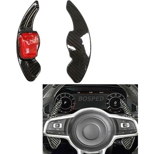 Carbon Fiber Steering Wheel Paddle Auto Shift Cover For VW Golf 5 6 MK5 MK6 Jetta Passat B6 B7 CC Polo Tiguan Touareg Scirocco