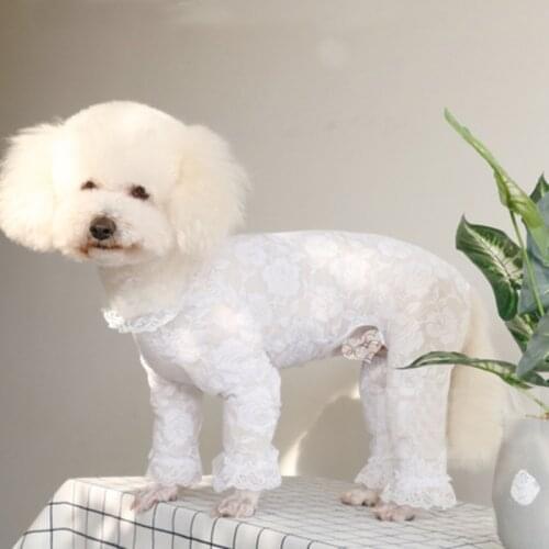 Black White Lace Soft Cotton Puppy Dog Jumpsuits Jackets Chihuahua Pet Clothes Outerwear For Small Medium Dog Rompers Schnauzer